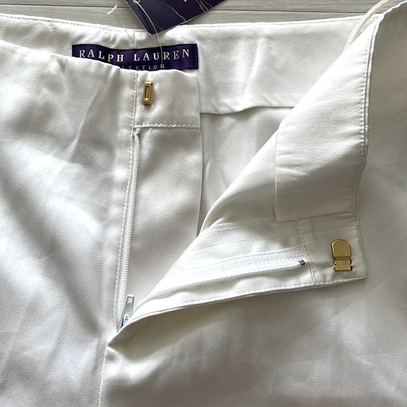 New! Ralph Lauren Collection Ivory Silk & Cotton Blend Pants - Picture 4 of 12
